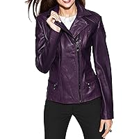 Women's Leather Jackets - Heavy Zipper Motorcycle Biker Lambskin Leather Jacket For Girl, Stylish Jackets