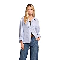 Current/Elliott Women’s The Candid Long Sleeve Linen Shirt – Linen Top, Button Down Shirt for Women
