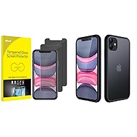 JETech iPhone 11 and iPhone XR 6.1-Inch Privacy Screen Protector and iPhone 11 Matte Case Bundle