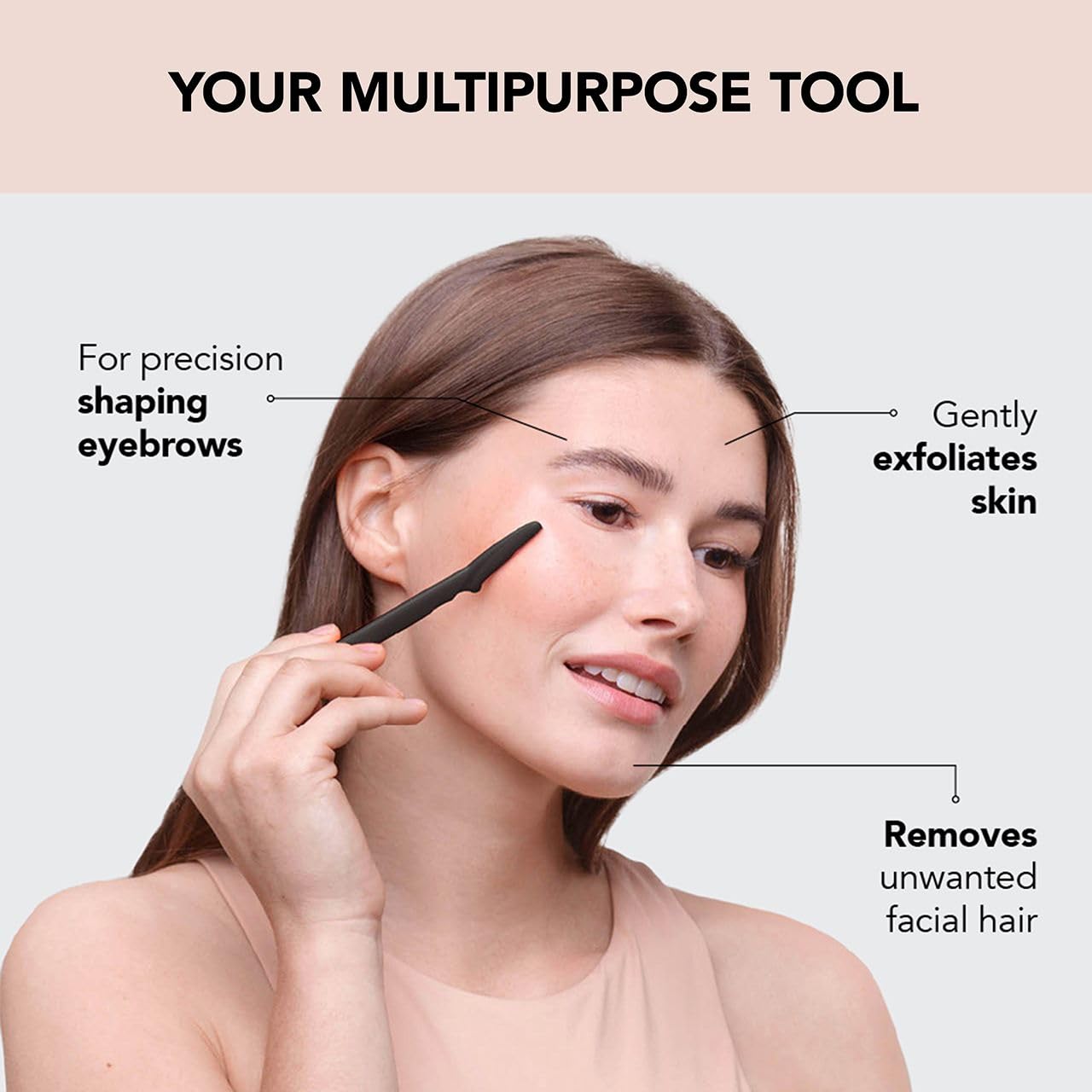 Kitsch Dermaplaning Tool - Face Razor for Women | Eyebrow Razor & Face Shaver for Women | Facial Hair Removal for Women | Facial Razors for Women | Dermaplane Razor for Women Face, 12 pc (Black)