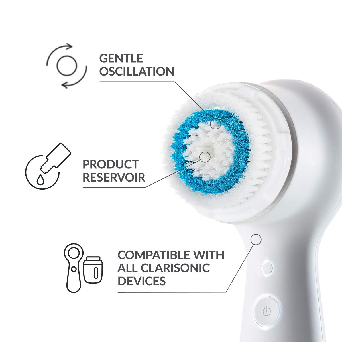 Clarisonic Deep Pore Facial Cleansing Brush Head Replacement | For Blackheads and Clogged Pores| Suitable for Sensitive, Oily Skin