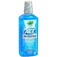 ACT Restoring Anticavity Fluoride Mouthwash Cool Splash Mint 18 oz (Pack of 12)