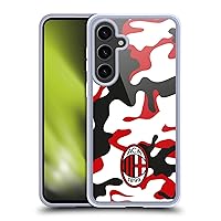 Officially Licensed AC Milan Camouflage Crest Patterns Soft Gel Case Compatible with Samsung Galaxy S24+ 5G and Compatible with MagSafe Accessories