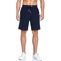 Men's Casual Flat Front Short with Elastic Waist and Pockets