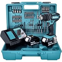 Makita DHP482RFX1 Cordless Impact Drill 18 V 3.0 Ah Li-Ion with 2nd Battery, Includes Charger, with Case