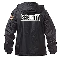 For Men's Security Zip Up Windbreaker Hoodie Jacket