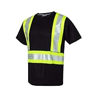 ML Kishigo Enhanced Visibility Contrast T-Shirt 2XL Black/Lime