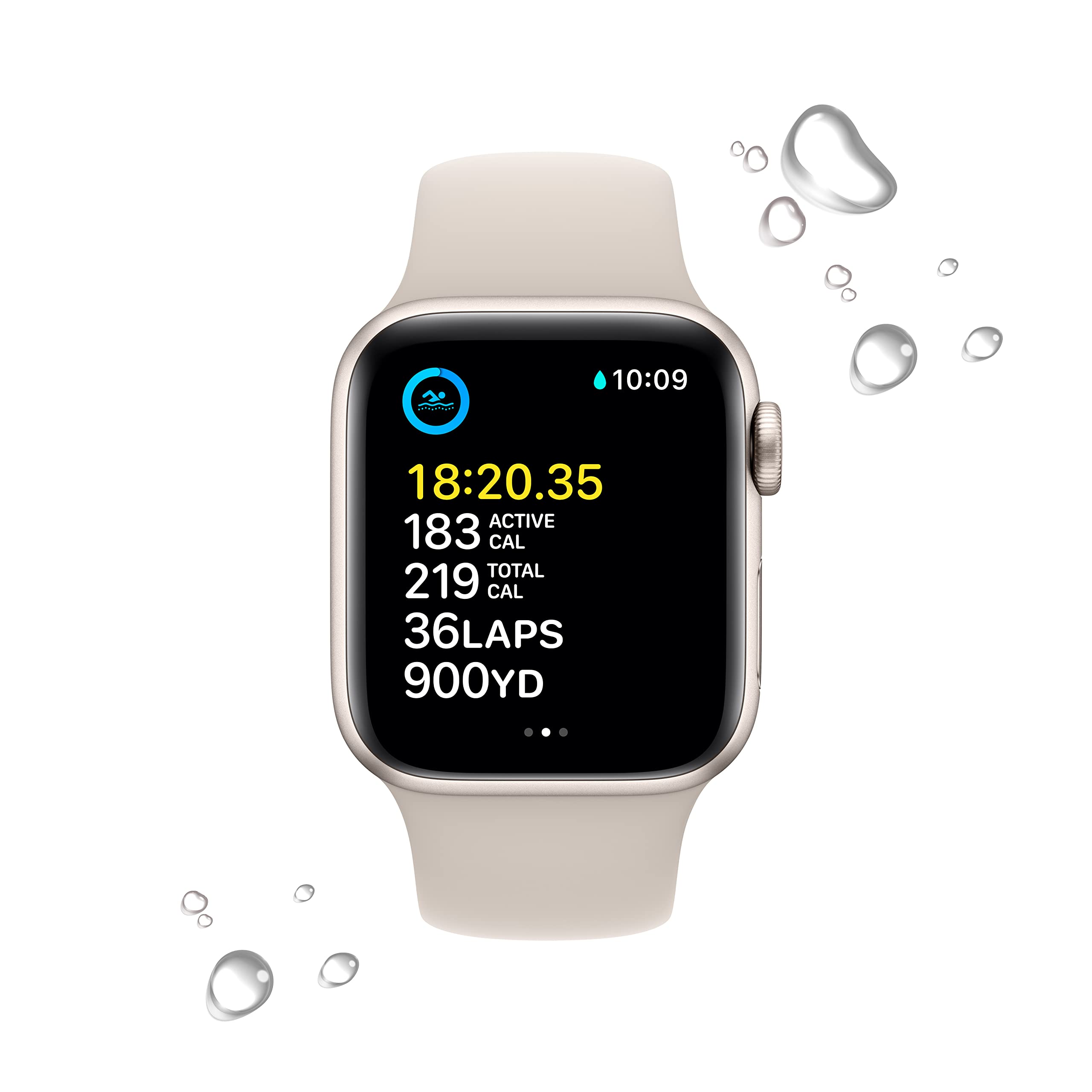 Apple Watch SE (2nd Gen) [GPS 40mm] Smart Watch w/Starlight Aluminum Case & Starlight Sport Band - M/L. Fitness & Sleep Tracker, Crash Detection, Heart Rate Monitor, Retina Display, Water Resistant