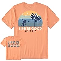 Life is Good - Mens Let It Fly Beach Vista T-Shirt, Color Canyon Orange, Size: Small