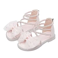 Girls Slides Size 3 Kids Baby Girls Sandals Fashion Rhinestone Bow Roman Sandals Dress Girls Sandals Size 2 Big Girls