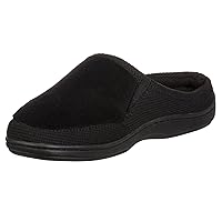 isotoner Men's Microterry and Waffle Travis Slip-on Hoodback Slipper