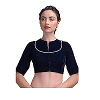 Women's Readymade Blouse For Sarees Indian Designer Velvet Bollywood Padded Stitched Crop Top Choli