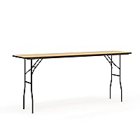 Flash Furniture Gael 6' Wood Folding Training and Event Table, Rectangular Folding Training Table with Smooth Clear Coated Finished Top, Natural
