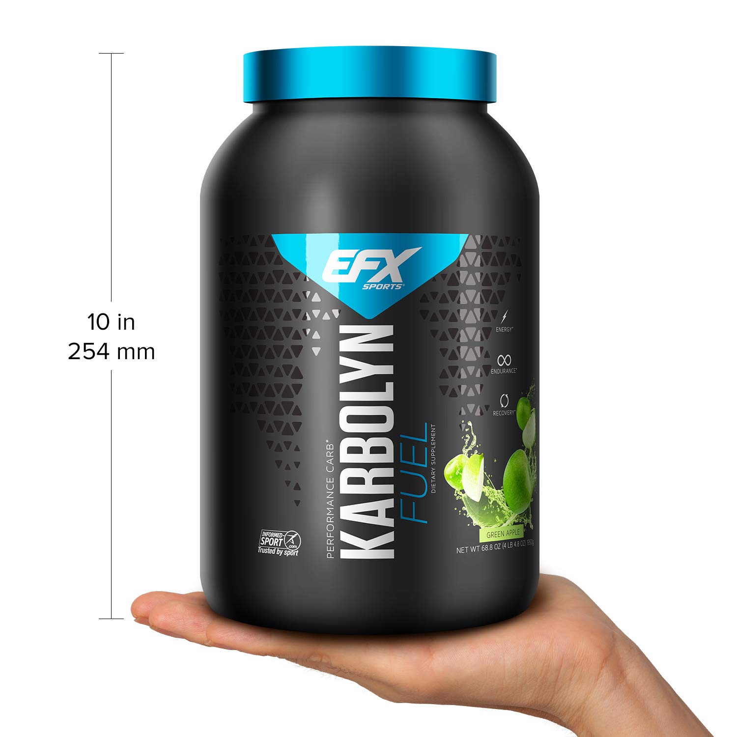 EFX Sports Karbolyn Fuel | Pre, Intra, Post Workout Carbohydrate Supplement Powder | Carb Load, Energize, Improve & Recover Faster | Easy to Mix | Green Apple (4 LB 4.8 OZ)