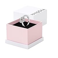 Pandora Jewelry Knotted Heart Cubic Zirconia Ring in Sterling Silver, Size 7, With Gift Box