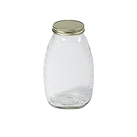 Glass Skep Jar | Honey Jar | Airtight Lid | Glass Bottle | 12 Pack | 32 Ounce
