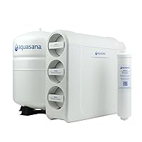 Aquasana SmartFlow™ Reverse Osmosis Water Filter System - High-Efficiency Under Sink RO Removes up to 99.99% of 90 Contaminants, Including Fluoride, Arsenic, Chlorine, and Lead - No Faucet