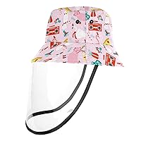 Sun Hats for Men Women Outdoor UV Protection Cap with Face Shield, 22.6 Inch for Adult Christmas Leaves are Cute