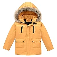 Girls Warm Winter Coats6x Kids Boys Girls Winter Thicken Coat With Pocket Hooded Jacket Toddler Windproof Zipper