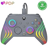 PDP Gaming Afterglow™ Wave Wired Controller for Xbox Series X|S, Xbox One and Windows 10/11 PC, advanced gamepad video game controller, Officially Licensed by Microsoft for Xbox, Grey