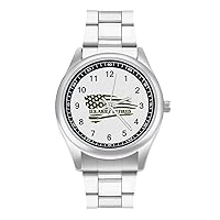 US Army Retired Flag Classic Watches for Men Fashion Graphic Watch Easy to Read Gifts for Work Workout