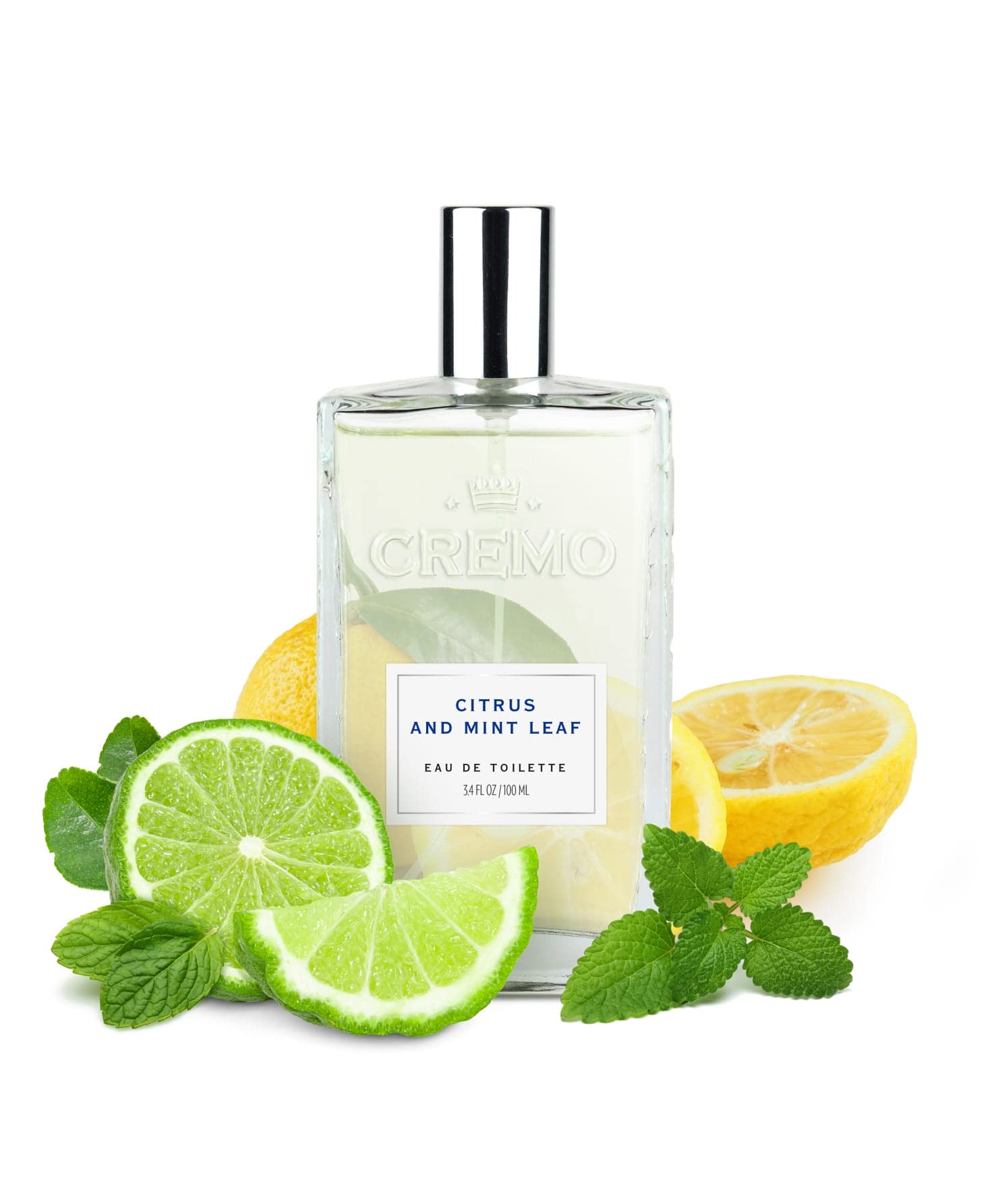 Cremo Citrus & Mint Leaf Cologne Spray, A Cool, Refreshing Scent with Notes of Fresh Mint, Citron, Cedar and Moss, 3.4 Fl Oz