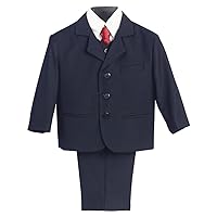 Infant Toddler Husky Boy's Dress Suit with Shirt Vest & Tie (5 Piece)