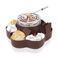 Electric S'mores Maker Tabletop Indoor, Flameless Marshmallow Roaster, Smores Kit with 6 Compartment Trays and 4 Forks, Housewarming Gifts for New House
