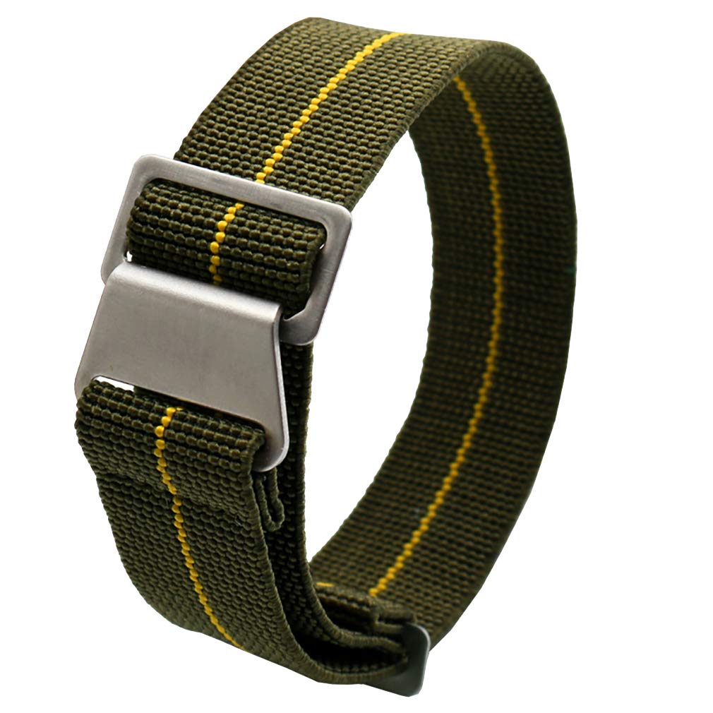 60's French Troops Parachute Special Elastic Nylon Watch Band Man's Universal Hook-and-Loop Nylon Strap 20/21/22mm