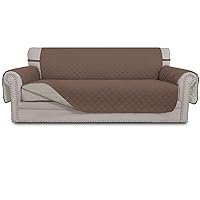 Easy-Going Sofa Slipcover Reversible Sofa Cover Water Resistant Couch Cover with Foam Sticks Elastic Straps Furniture Protector for Pets Kids Children Dog Cat (Sofa, Brown/Beige)