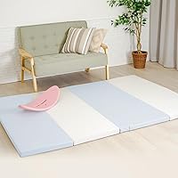 Ange Smile Baby Mat, Foldable, Seamless, Play Mat, 78.7 x 63.0 inches (200 x 160 cm), Thickness 1.6 inches (4 cm), Easy Care, For Babies, Children, Waterproof, Soundproof, Floor Heating, Lightweight,