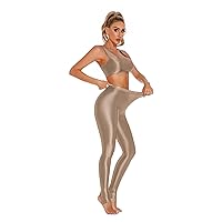 YiZYiF Women 2 Piece Workout Sets Butt Lifting Legging with Sports Bra Crop Top Jogging Yoga Outfits