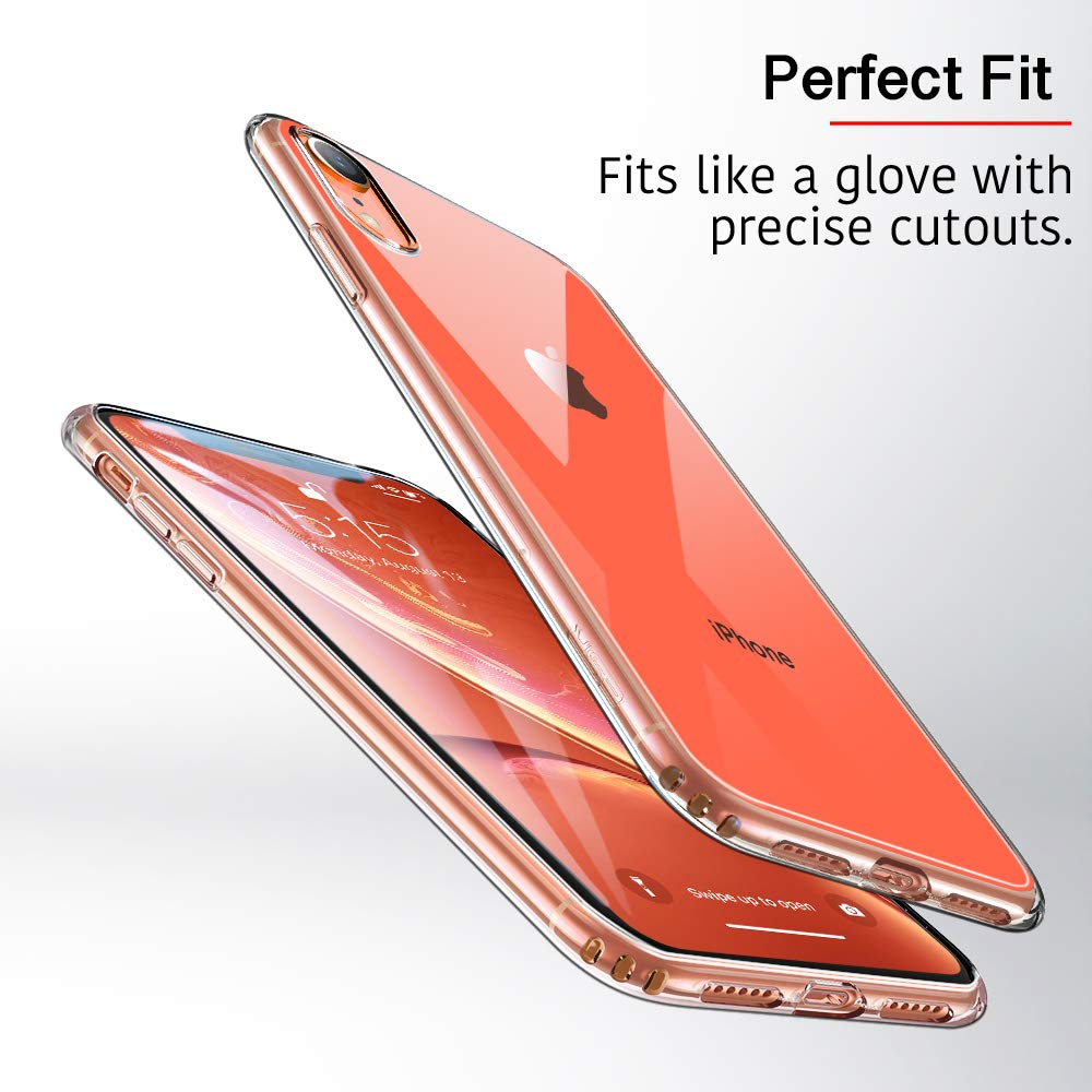 ESR Clear Case Compatible with iPhone XR, Slim Clear Soft TPU, 1.1 mm Thick Back Case, Shock-Absorbing Air-Guard Corners, Flexible Silicone Cover, Clear