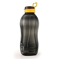 Jumbo 2 Litre Water Bottle | for Home, Office & Gym | Sturdy with Holder | 100% Leak Proof | BPA Free Premium Plastic Bottle- Pack of 1 (Black_Yellow)