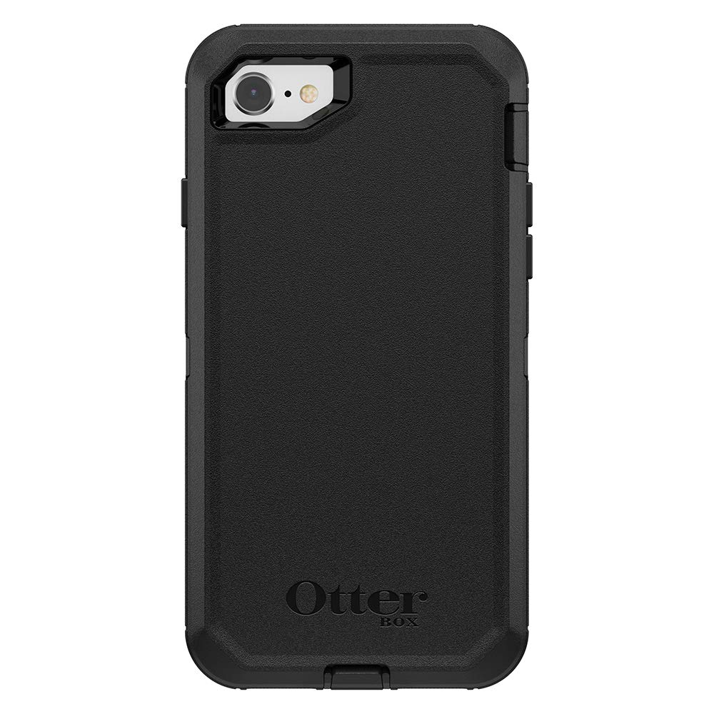 OtterBox IPhone SE 3rd & 2nd Gen, IPhone 8 & IPhone 7 (Not Compatible With Plus Sized Models) Defender Series Case - BLACK, Rugged & Durable, With Port Protection, Includes Holster Clip Kickstand