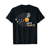 Just A Boy Who Loves Planets Solar System Space Science nerd T-Shirt
