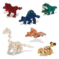 nanoblock - Dinosaur - Dinosaur Assortment 1 (Complete Set of 6), mininano Series Building Kit