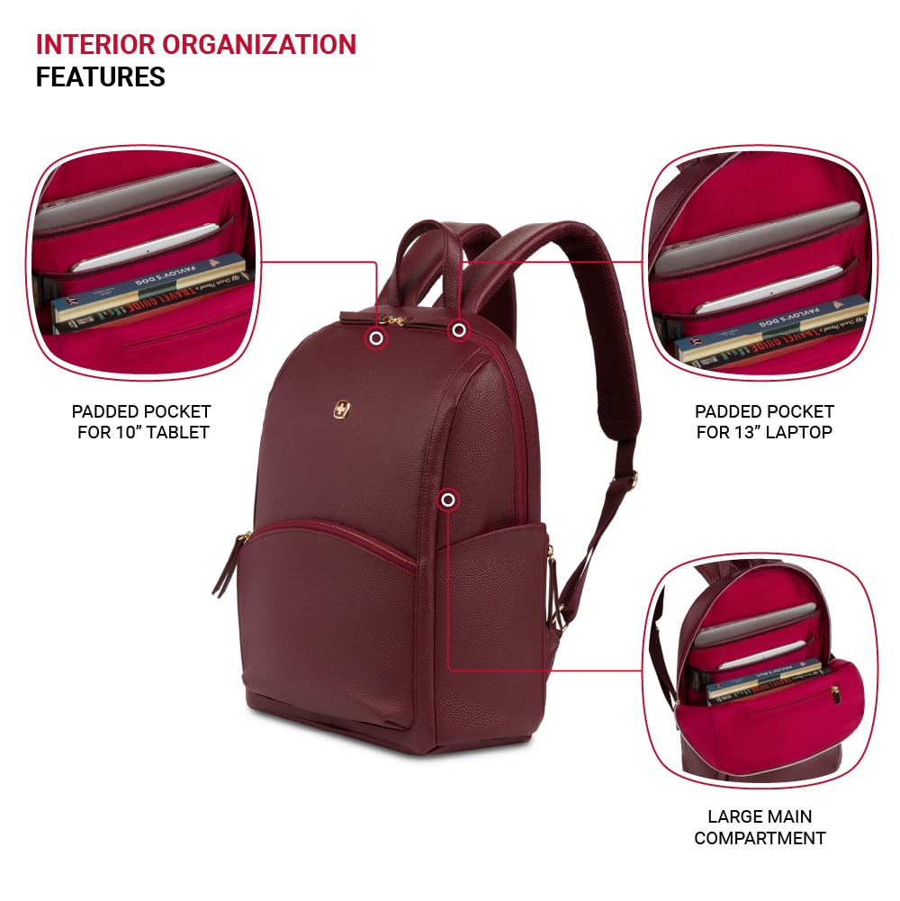 SwissGear 9901 Laptop Backpack, Red, 16 Inches