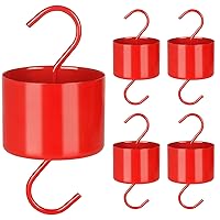 Large Metal Ant Moat for Hummingbird Feeders, Red Hummingbird Feeder Ant Guard, 4 Hooks and 4 Brushes