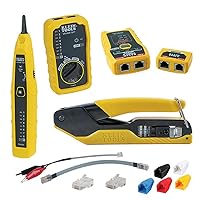 Klein Tools 80085 VDV LAN Cable and Wire Tester Kit for Klein Pass-Thu RJ45 Modular Data Plugs, 6-Piece