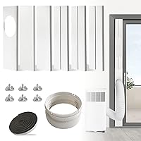 JEACENT Portable Air Conditioner Sliding Door AC Vent Kit, Universal Adjustable PVC Balcony Seal Kit Plates Up to 90 Inches, For 5.1