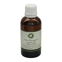 R V Essential Pure Wheatgerm Carrier Oil 50ml (1.69oz)- Triticum Vulgare (100% Pure and Natural Cold Pressed)