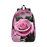 Pinks And Rose Print Canvas Laptop Backpack Outdoor Casual Travel Bag Daypack Book Bag For Men Women