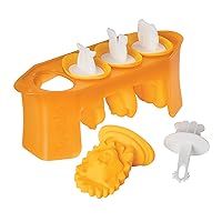 Tovolo Zoo Crew Pop Molds (Set of 4) - Reusable Mess-Free Silicone Popsicle Molds with Sticks and Drip-Guards for Easy Homemade Snacks