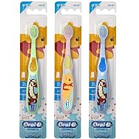 Oral-B Baby Manual Toothbrush, Pooh Characters, 0-3 Years Old, Extra Soft (Characters Vary) - Pack of 3