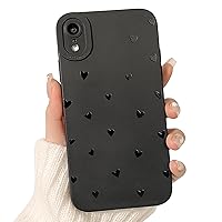 Compatible for iPhone XR Case Cute Cool Heart Black Design for Girls Women Soft TPU Shockproof Protective Girly for iPhone XR-Heart