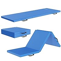 Signature Fitness 6ft x 2ft Three Fold Folding Exercise Mat with Carrying Handles for MMA, Gymnastics and Home Gym Protective Flooring, 2-inch Thick