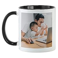 Let's Make Memories Personalized Photo Mug - Custom Coffee Mug - 11oz - Black Handle - For Him