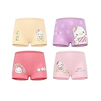 Kiench Girls Underwear Toddler Cotton Boyshort Panties 4 Pack