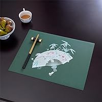 CHCDP 2 Pcs Home Dining Table Mat Tableware Retro Place Mat Chinese Style Leather Table Mat Wind Heat Insulation Mat (Color : D, Size : 30 * 40cm)